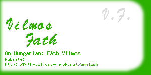 vilmos fath business card